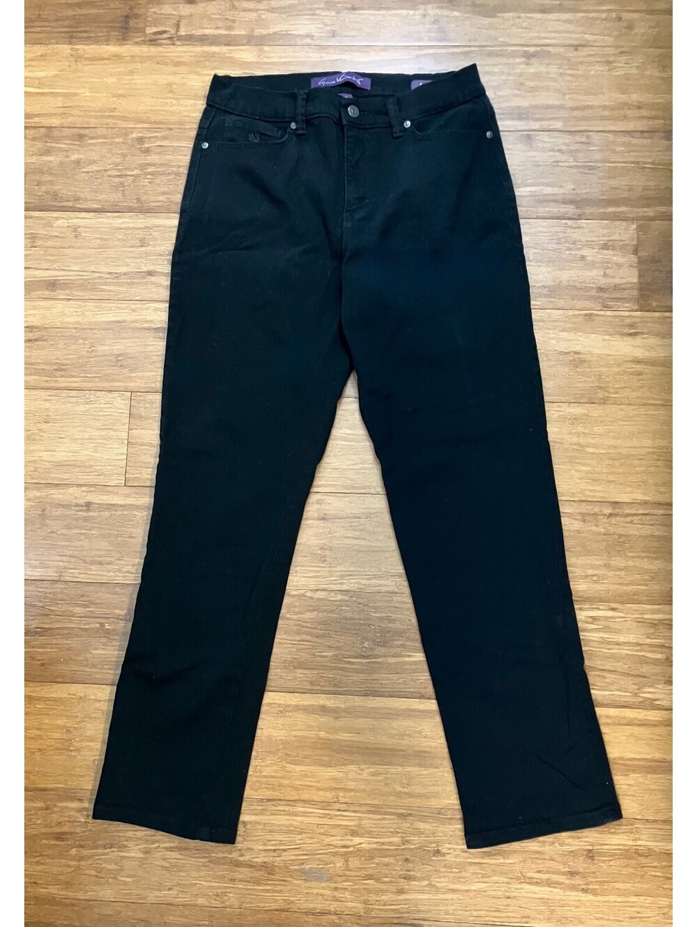 Gloria Vanderbilt Amanda Black Jeans High Waist Tapered Mom Jeans Size 8 Short